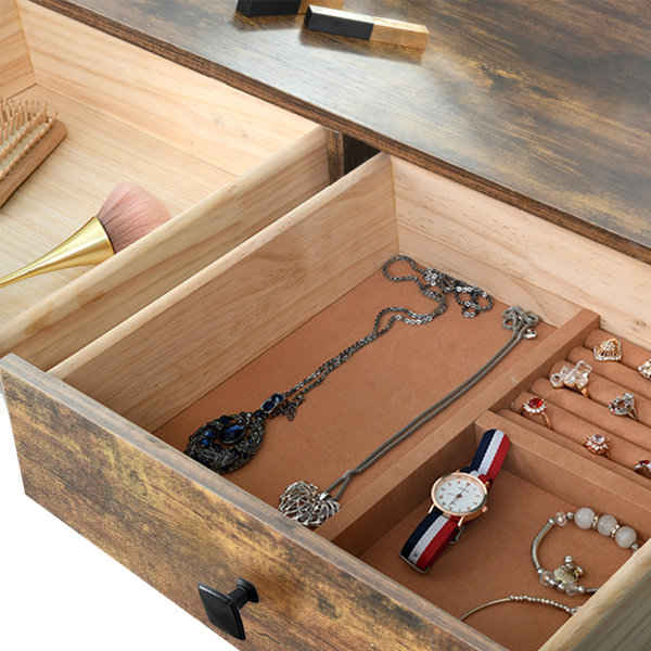 Corrigan Studio® Cheneyville Vanity Set with Stool and Mirror & Reviews